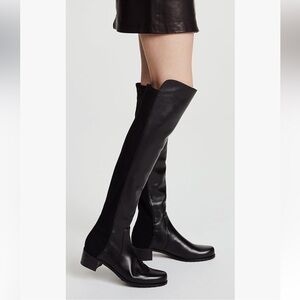 Stuart Weitzman Black Over-the-Knee Leather Boots